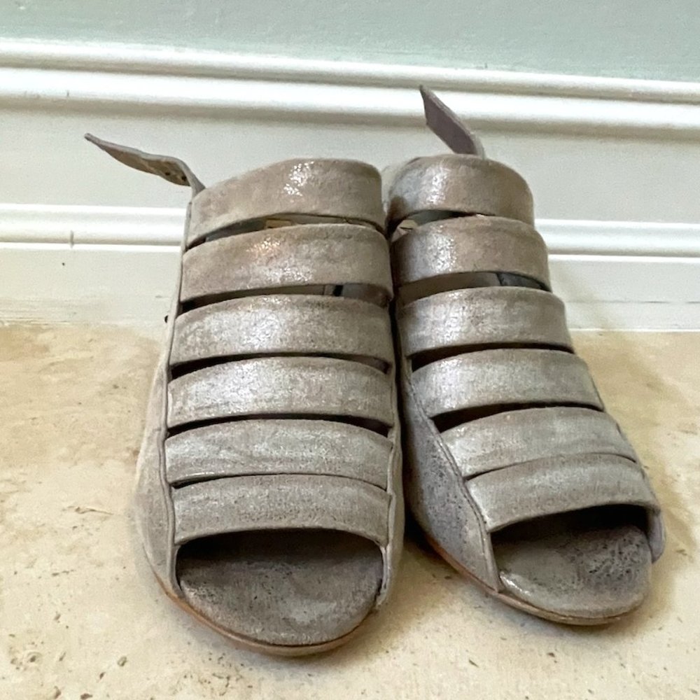 Paul Green Grey Strappy Heels | Women's Size 7.5 (US)